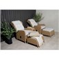 Loungegruppe Washington - 2 stk Hvilestol + 2 stk fodskammel + 1 stk Bord + hynder - Natur / Lys beige