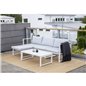 Loungegruppe Salvador - 1 sofa + 1 skammel + 1 bord + hynder - Grå / Hvid
