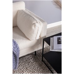 Boom Single Chair - Teddy Fabric White