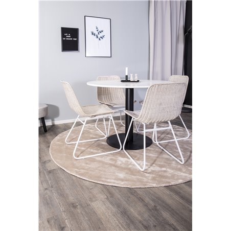 Rise Sidebord Dobbelt - Hvid / beton -look