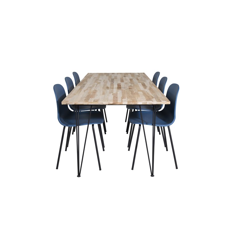 Arctic Dining Chair - Black Legs - Blue Plastic