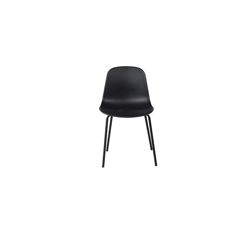 Arctic Dining Chair - Black Legs - Black Plastic