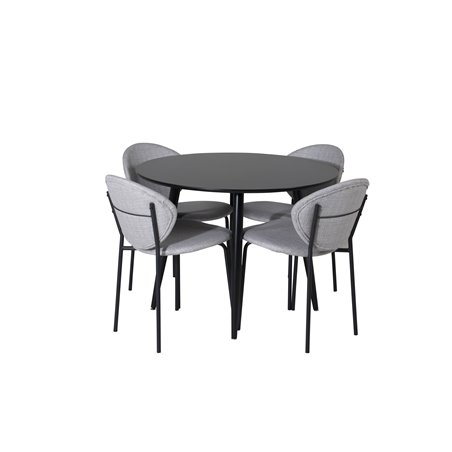Vault Dining Chair - Black Legs - Grey Fabric