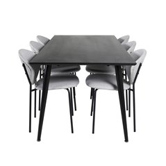 Vault Dining Chair - Black Legs - Grey Fabric