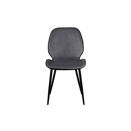 Emma Chair - Black / Black and Light Grey Black Velvet in Back Grey Velvet in front