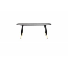 Dipp Sofa Table - Black Veneer - Black Legs w brass dipp