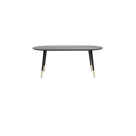 Dipp Sofa Table - Black Veneer - Black Legs w brass dipp