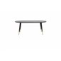 Dipp Sofa Table - Black Veneer - Black Legs w brass dipp