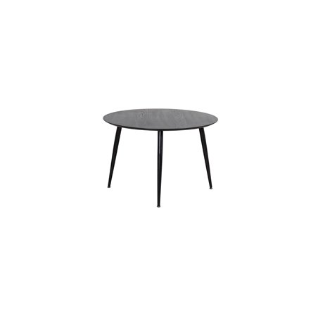 Dipp Dining Table - 115cm - Black Veneer / All black legs