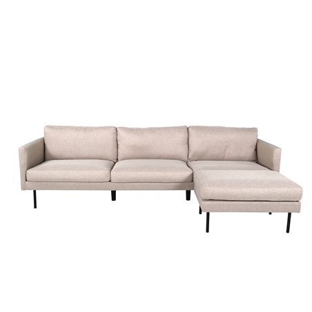 Zoom U-sohva - musta/ruskea kangas