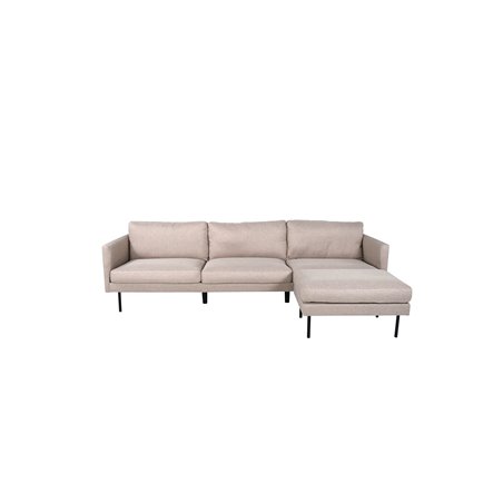 Zoom U-Sofa - Sort / Brunt stof