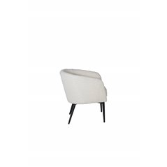Fluffy Lounge Chair - Valkoiset/mustat jalat