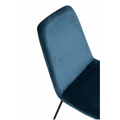 Muce Dining Chair - Black Legs - Blue Velvet