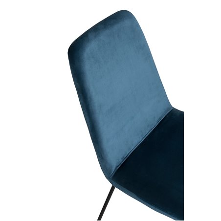 Muce Dining Chair - Black Legs - Blue Velvet