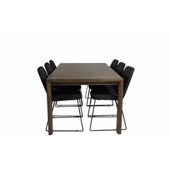 Muce Dining Chair - Black Legs - Black Fabric