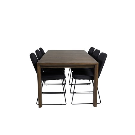 Muce Dining Chair - Black Legs - Black Fabric
