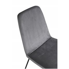 Muce Dining Chair - Black Legs - Grey Velvet