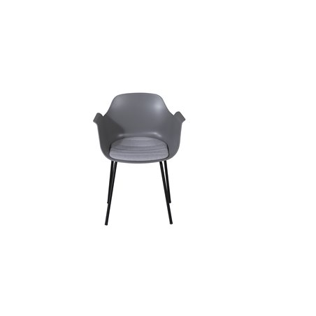 Comfort Plastic Dining Chair - Black Legs - Grey Plastic