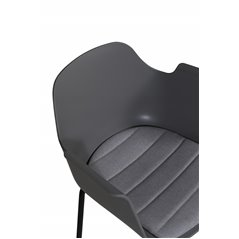 Comfort Plastic Dining Chair - Black Legs - Grey Plastic