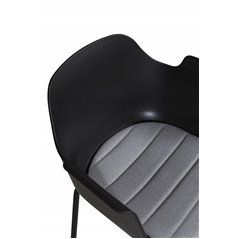 Comfort Plastic Dining Chair - Black Legs -Black Plastic