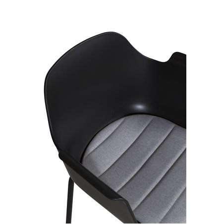 Comfort Plastic Dining Chair - Black Legs -Black Plastic