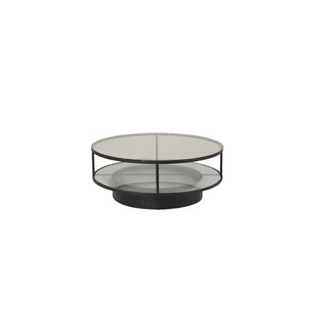 Falsterbo - Sofa Table Round - Glass / Black