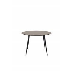 Silar Dining Table - Round 100 cm - "Wood Look" Melamine / Black Legs