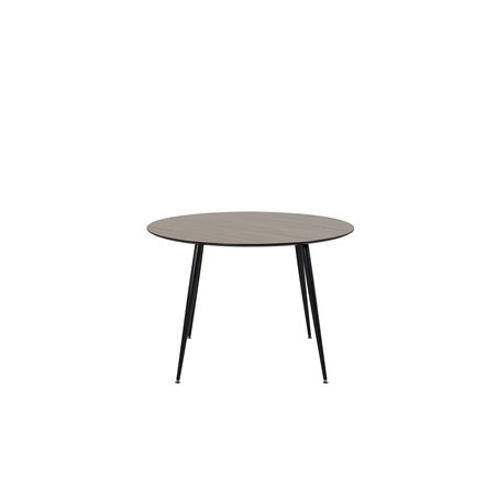 Silar Dining Table - Round 100 cm - "Wood Look" Melamine / Black Legs