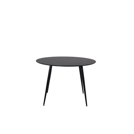Silar Dining Table - Round 100 cm - Black Melamine / Black Legs