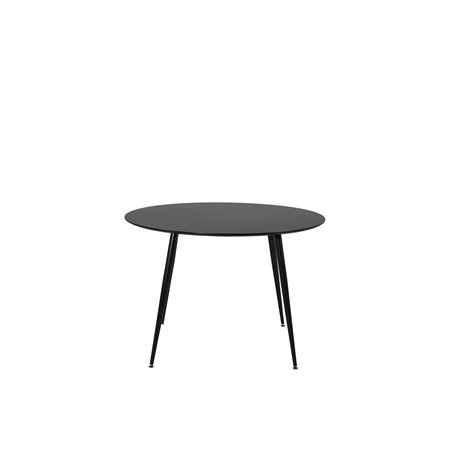Silar Dining Table - Round 100 cm - Black Melamine / Black Legs