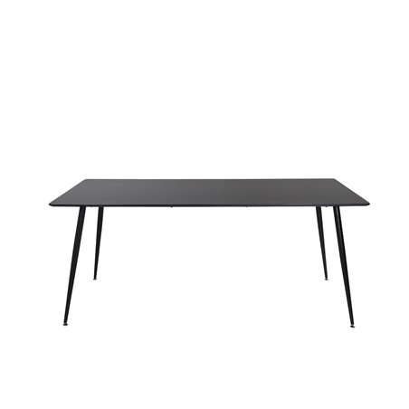 Silar Dining Table - 180 cm - Black Melamine / Black Legs