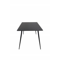 Silar Dining Table - 180 cm - Black Melamine / Black Legs