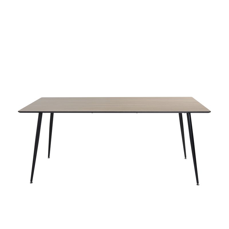 Silar Dining Table - 180 cm - "Wood Look" Melamine / Black Legs