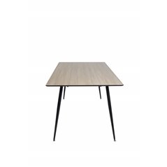 Silar ruokapöytä - 180 cm - "Wood Look" Melamiini / mustat jalat