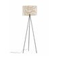 Fence -Floor Lamp - Black/Natural Rattan