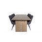 Velvet Deluxe Dining Chair - Black Legs - Black Fabric