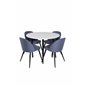 Velvet Dining Chiar - Mustat jalat - Blue kangas