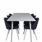 Velvet Dining Chiar - Hvide ben - Blue stof