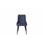 Velvet Deluxe Dining Chair - Black Legs - Blue Fabric