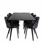 Velvet ruokapöydän tuoli - musta kukka kangas