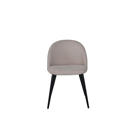 Velvet Stitches Chair - Black / Beige Fabric (Polyester linen )