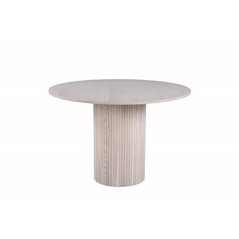 Bianca Round Dining Table - White Wash / Black Veneer