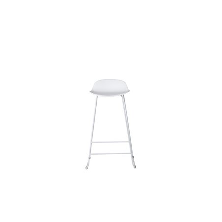 Wave Bar Chair - White Legs - White Plastic