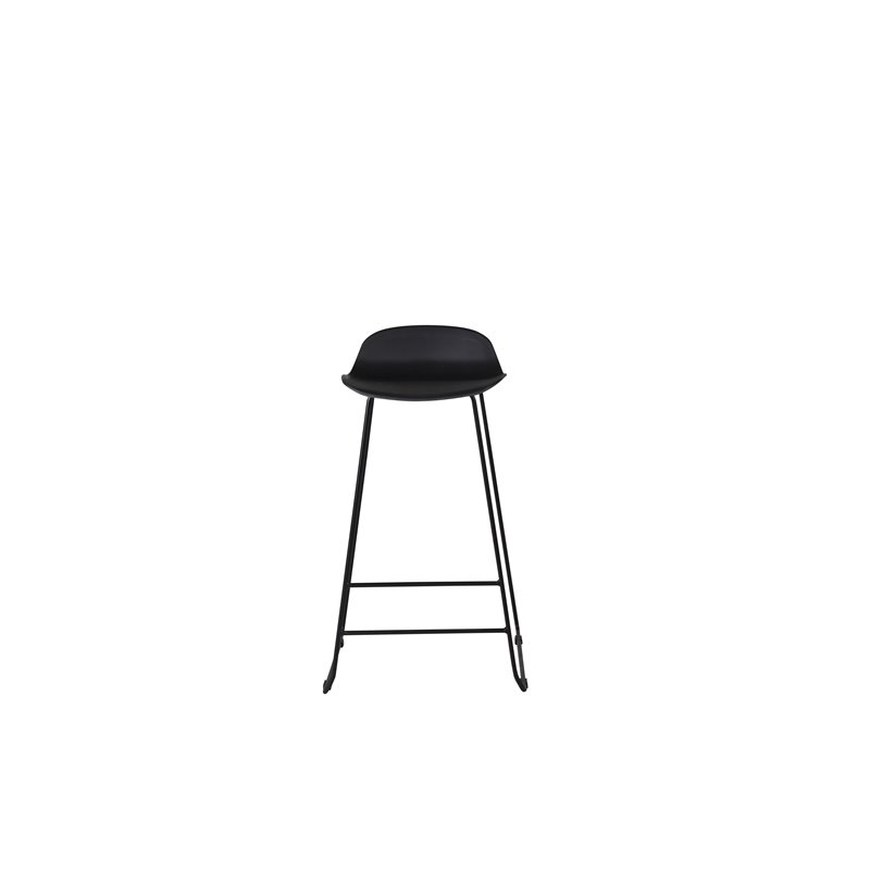 Wave Bar Chair - Black Legs -Black Plastic