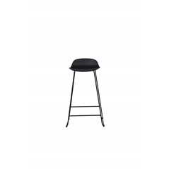 Wave Bar Chair - Black Legs -Black Plastic