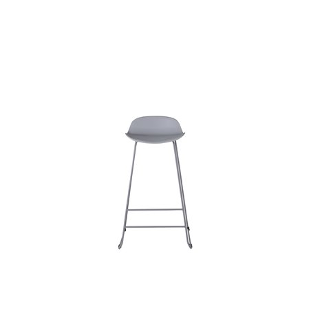 Wave Bar Chair - Grey Legs - Grey Plastic