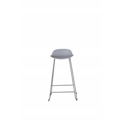 Wave Bar Chair - Grey Legs - Grey Plastic