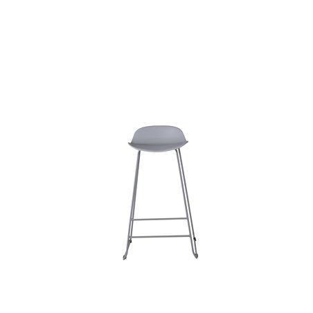Wave Bar Chair - Grey Legs - Grey Plastic
