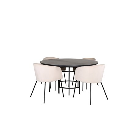 Berit Chair - Black / Beige Velvet