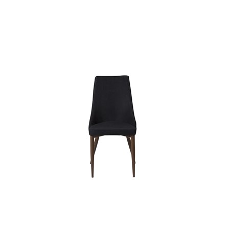 Leone Dining Chair - Walnut legs - Black Fabric